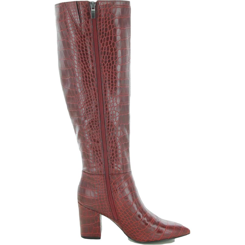 Nine West Womens Adaly Red Faux Leather Tall Knee-High Boots Shoes NWT - Picture 4 of 5